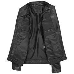 Mens Black Casual Biker Leather Jacket