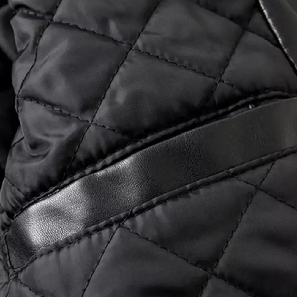 Modern Men's Collared Black Leather Jacket