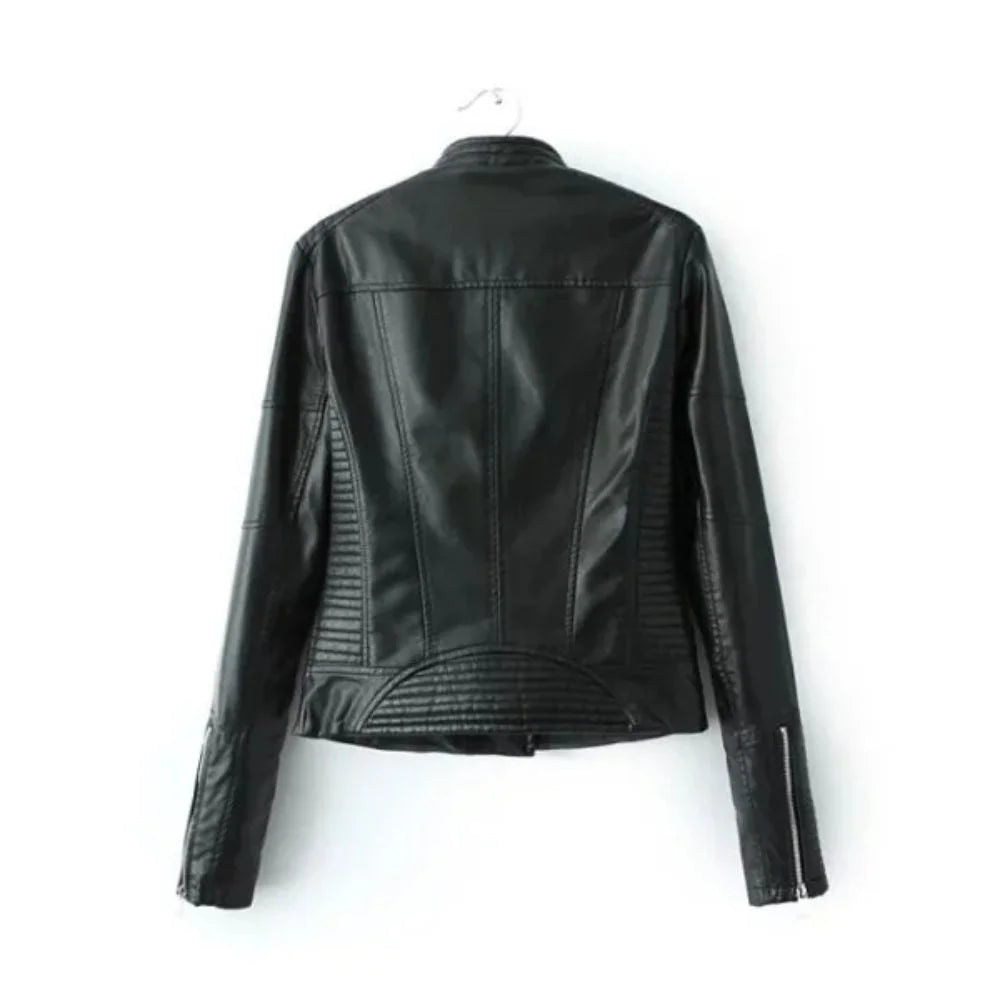 Premium Women's Black Leather Jacket