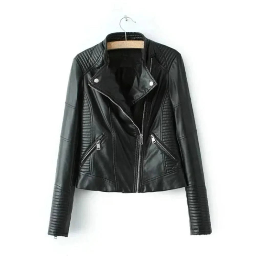 Premium Women's Black Leather Jacket