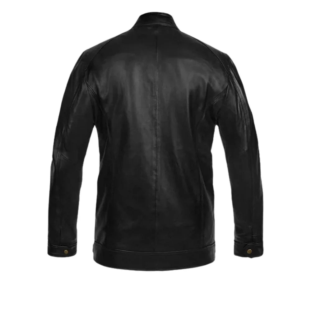 Slimfit Black Leather Jacket for Men