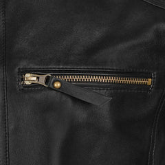 Slimfit Black Leather Jacket for Men