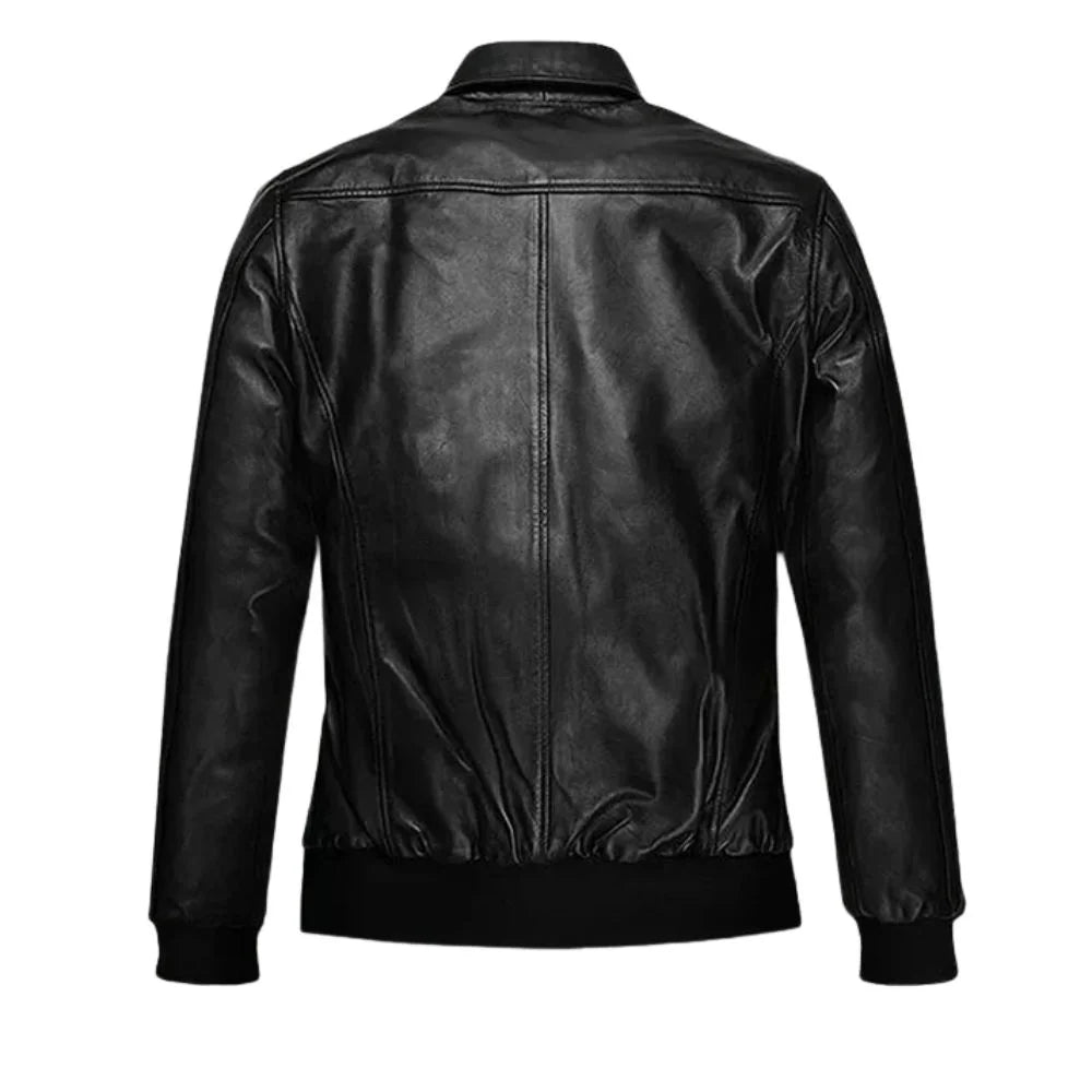 Sleek Classic Black Leather Jacket