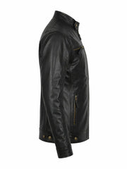 Slimfit Black Leather Jacket for Men Right 