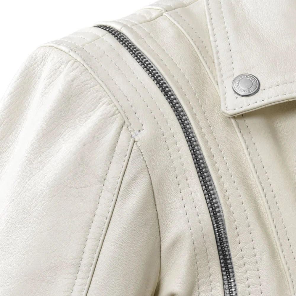 Stylish Black and White Leather Jacket