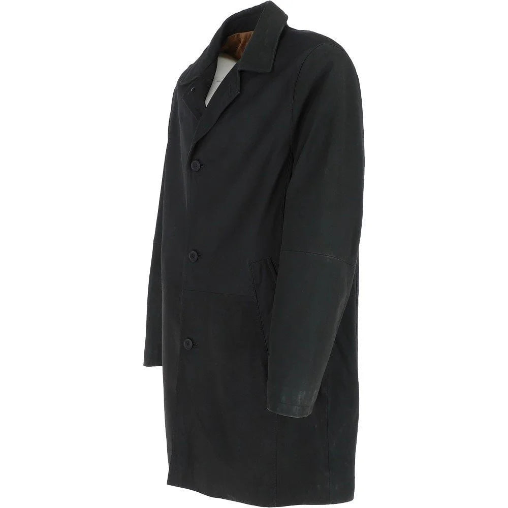 Men’s Black Tailored Wool Overcoat
