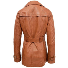 Tan Belted Trench Coat for Women