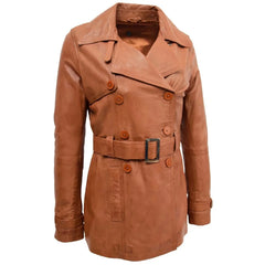 Tan Belted Trench Coat for Women
