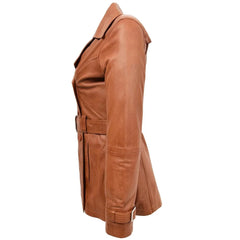 Tan Belted Trench Coat for Women
