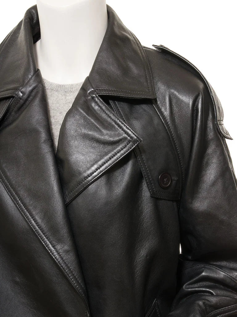 Women Black Vintage Leather Jacket