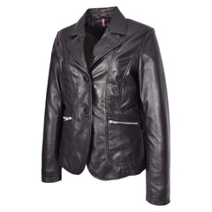 Women Classic Black Leather Jacket