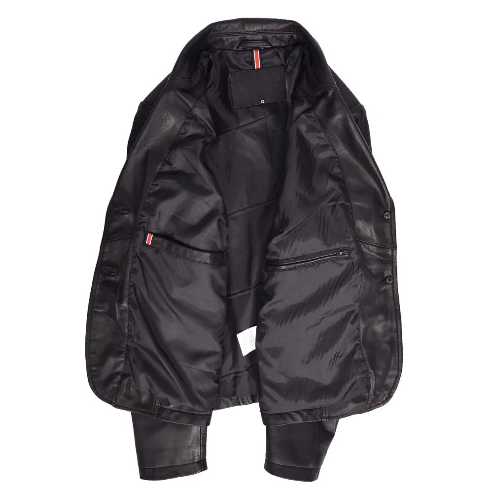 Women Classic Black Leather Jacket