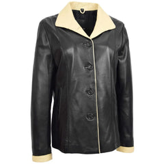 Women Black Leather Office Jacket