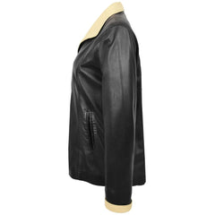 Women Black Leather Office Jacket