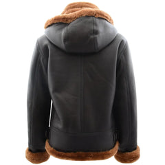 Women Black Shearling Aviator Jacket