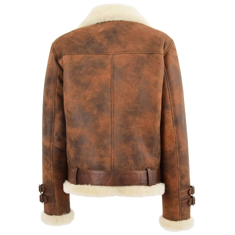 Women Brown Shearling Jacket