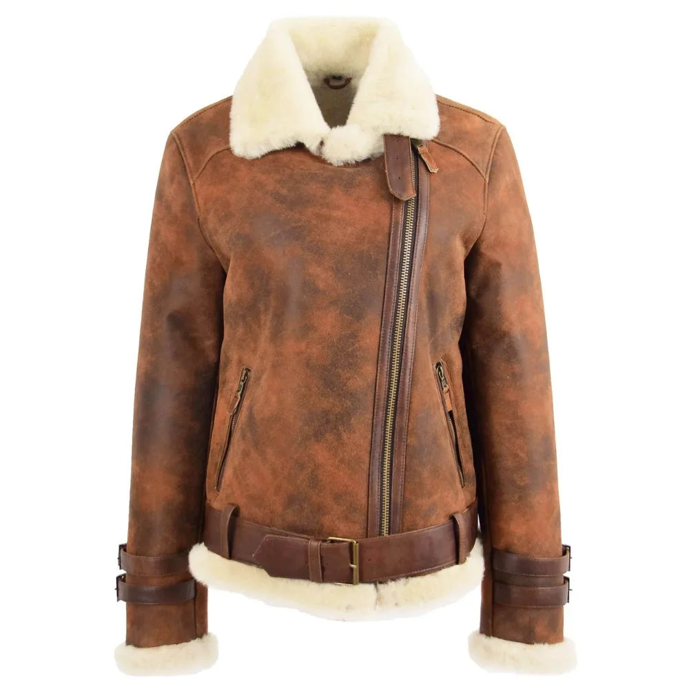 Women Brown Shearling Jacket
