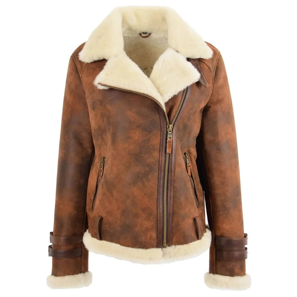 Women Brown Shearling Jacket