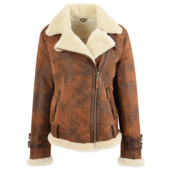 Women Brown Shearling Jacket