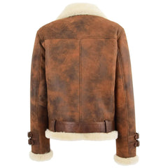 Women Brown Shearling Jacket