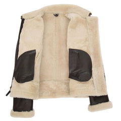 Women Brown Winter Shearling Jacket