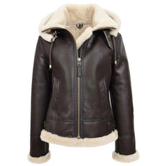 Women Brown Winter Shearling Jacket