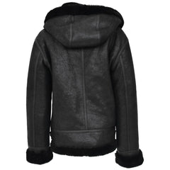 Women Hooded Shearling Jacket