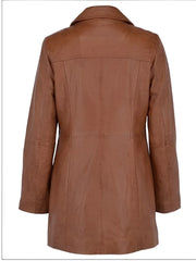 Women Italian Trench Leather Coat