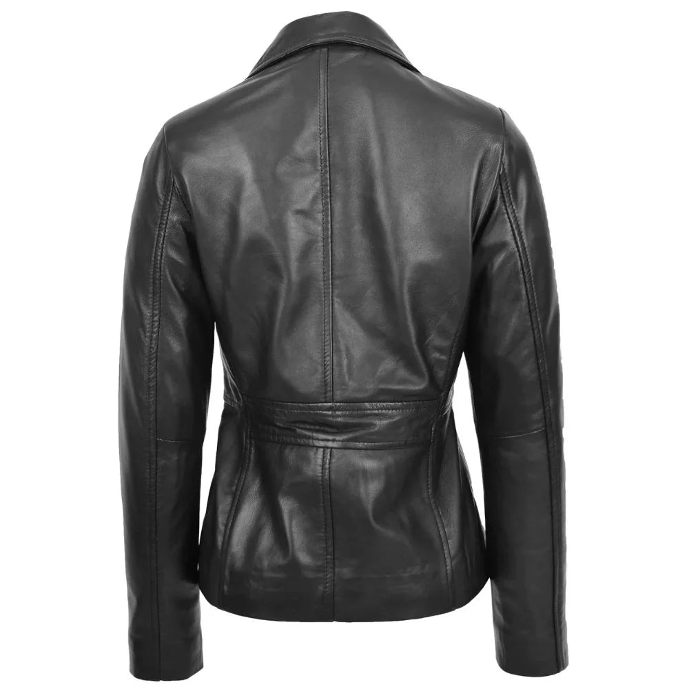 Women Black Real Leather Jacket