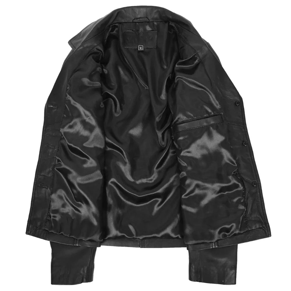 Women Black Real Leather Jacket
