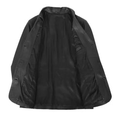 Women's Premium Black Leather Coat