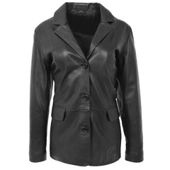 Women's Premium Black Leather Coat