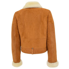 Women Shearling Suede Leather Jacket