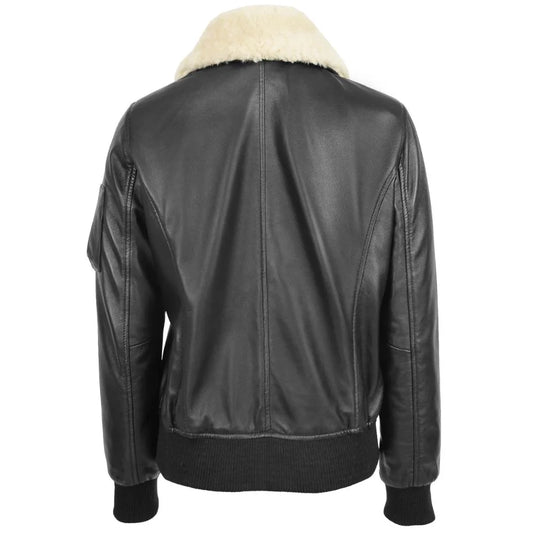 Women Winter Shearling Bomber Jacket