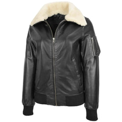 Women Winter Shearling Bomber Jacket