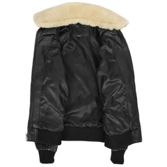 Women Winter Shearling Bomber Jacket