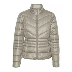 Women Black Puffer Jacket with Quilted Design