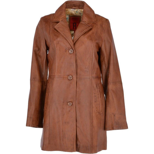 Women Italian Trench Leather Coat