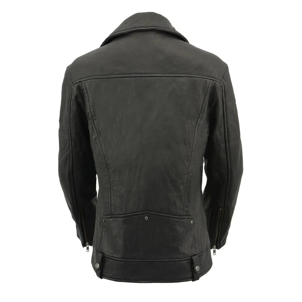 Women Vintage-Inspired Leather Jacket