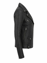 Women's Vintage-Inspired Leather Jacket, side view