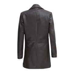 Women Vintage-Inspired Vintage Leather Coat