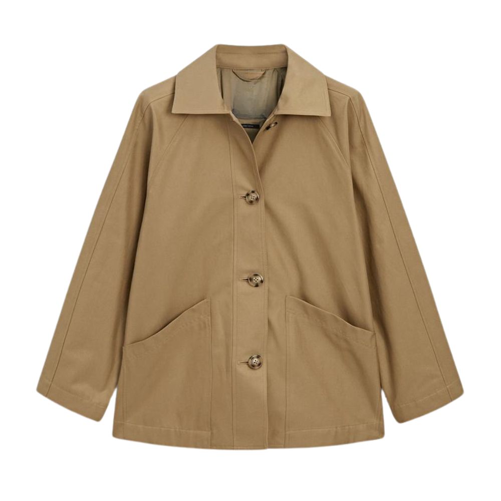 Women's Beige Cotton Trench Jacket