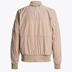 Women's Beige Bomber Jacket with Utility Pocket