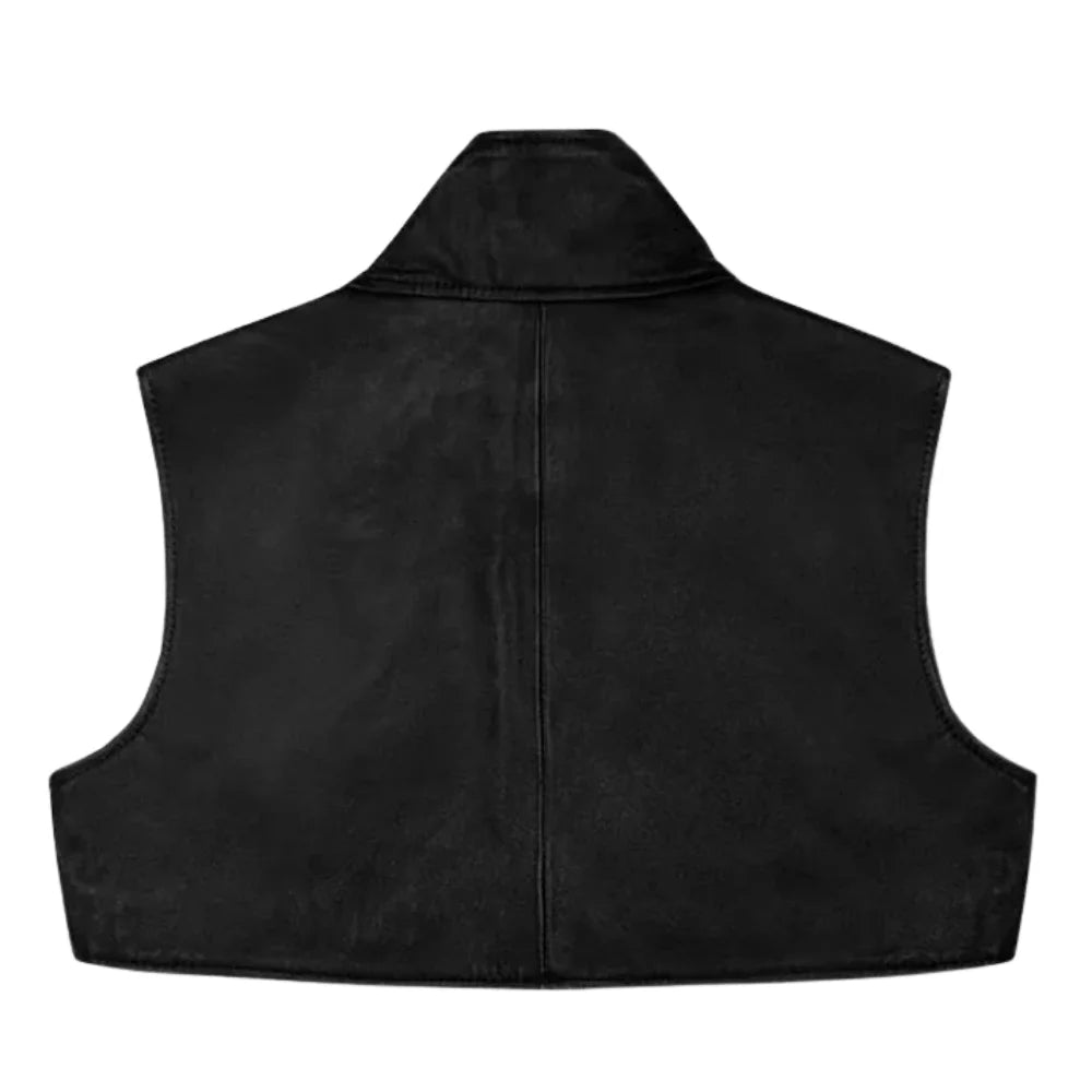 Women’s Black Cropped Leather Shrug