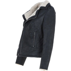 Women's Black Fur Leather Jacket