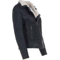 Women's Black Fur Leather Jacket