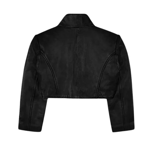 Women’s Black Leather Bolero Jacket