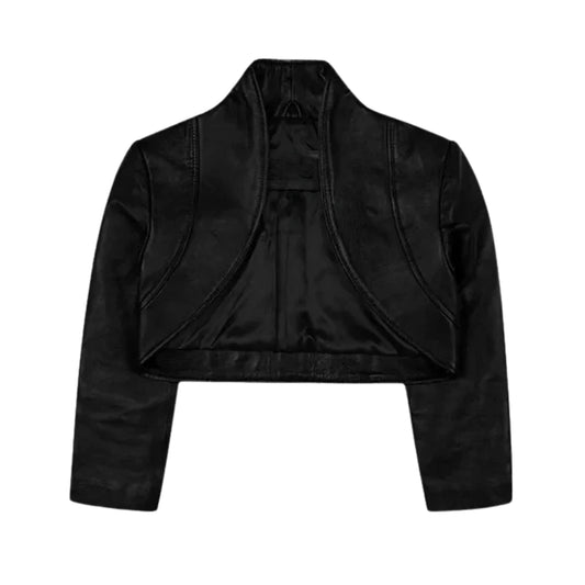 Women’s Black Leather Bolero Jacket