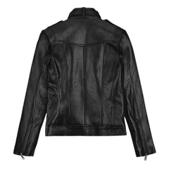Women’s Black Multi-Pocket Leather Jacket