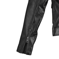 Women’s Black Multi-Pocket Leather Jacket